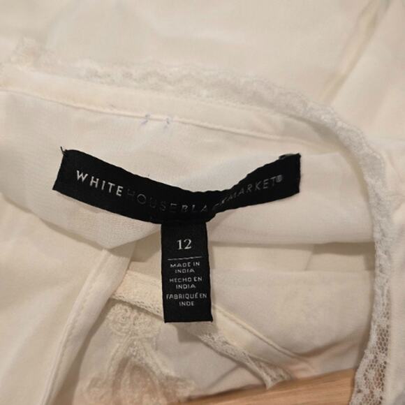 White House Black Market Embroidered Blouse in Cream – EUC Size 12 - Picture 5 of 5
